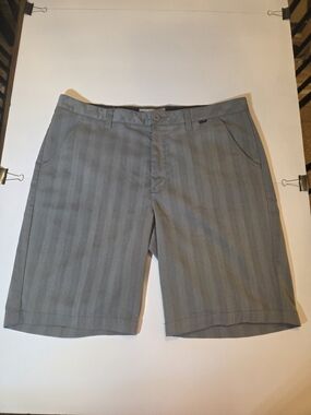 Travis Mathew Gray Striped Performance Shorts